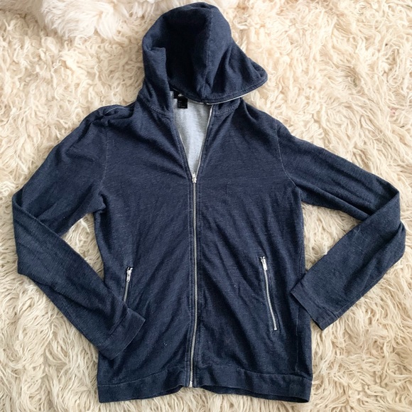 H&M | Zipper Hoodie Jacket Blue Small Silver Hardware - Picture 8 of 13
